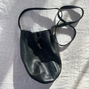 Baggu Black Pebbled Leather Cross Body Purse